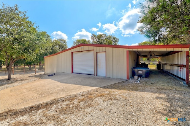 view of garage