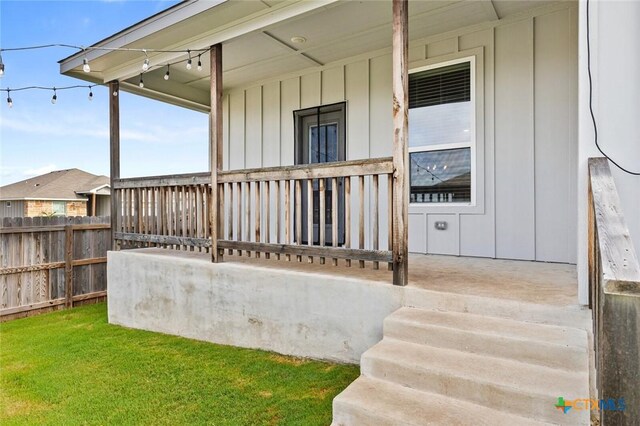 7917 Purvis St, Temple, TX 76502 - entrance to property with board and batten siding and a porch