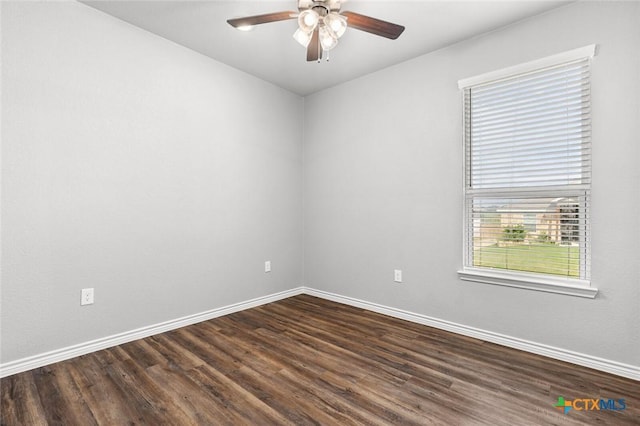 7917 Purvis St, Temple, TX 76502 - empty room with dark wood-style floors and ceiling fan