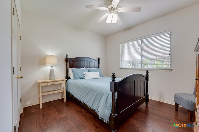 1763 Oak Gln, New Braunfels, TX 78132 - bedroom featuring wood finished floors and ceiling fan