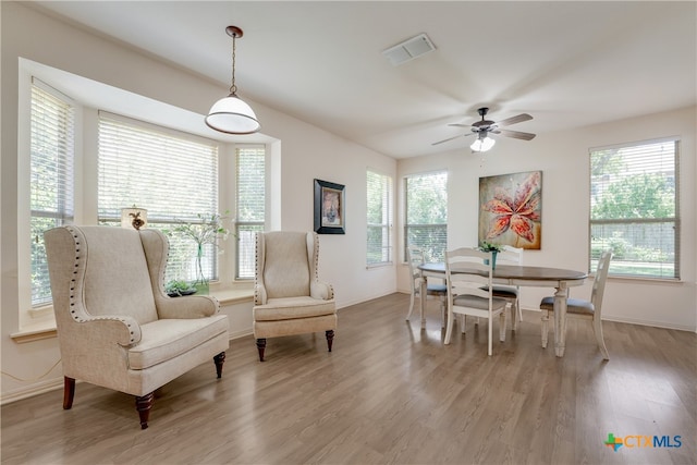 1763 Oak Gln, New Braunfels, TX 78132 - dining room featuring light wood-style floors and a ceiling fan