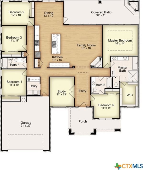 10716 Campsite Cv, Temple, TX 76502 - home floor plan