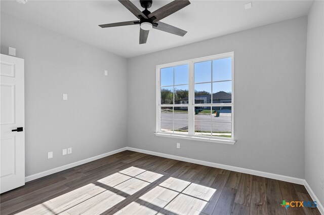 9923 Loma Alta Cir, Converse, TX 78109 - empty room with wood finished floors and ceiling fan