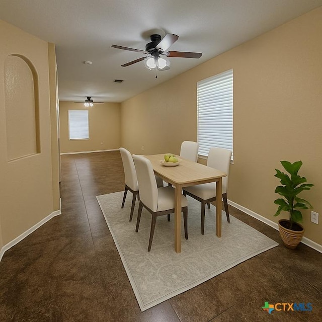 7611 Presidio Crk, Boerne, TX 78015 - dining room with a ceiling fan and baseboards