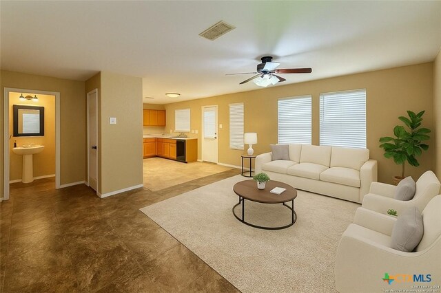 7611 Presidio Crk, Boerne, TX 78015 - dining space featuring ceiling fan and stairway