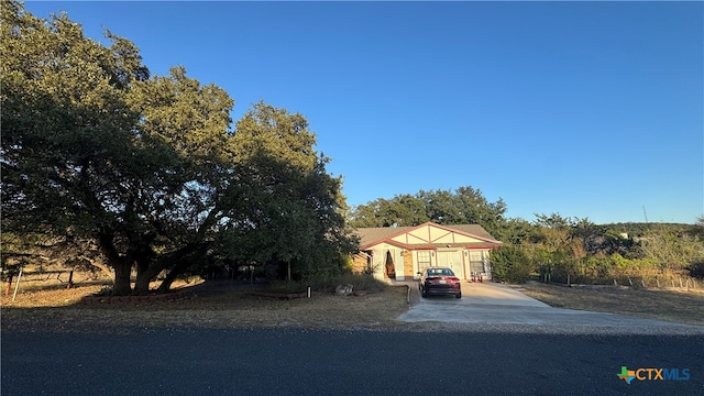 view of front of house with a garage