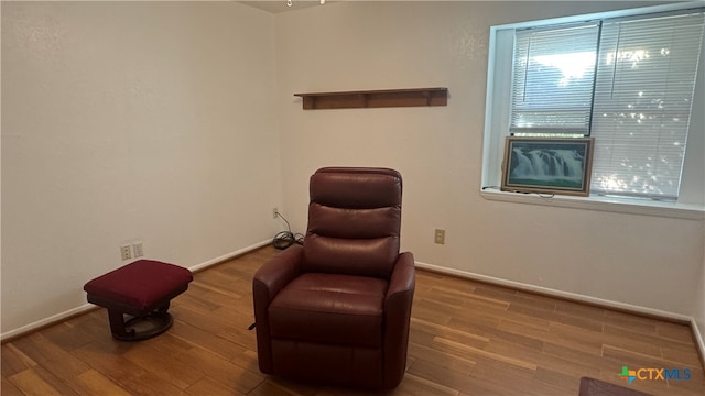 sitting room featuring hardwood / wood-style floors