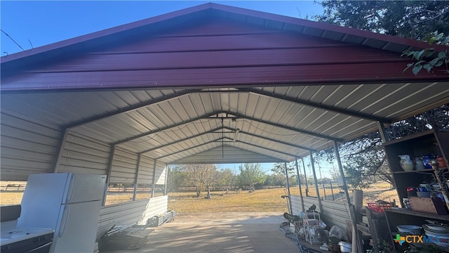 view of car parking with a carport