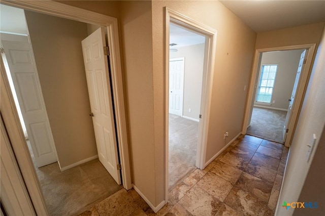 corridor with light carpet