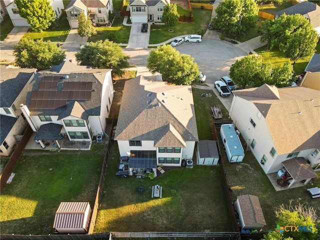 drone / aerial view with a residential view
