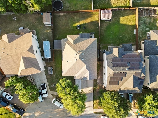 aerial view featuring a residential view
