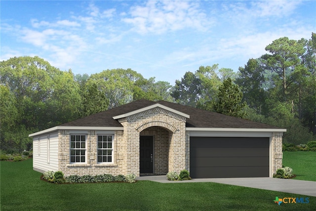 3812 Poteet Ct, Temple, TX 76504 - ranch-style home featuring concrete driveway, brick siding, and a front yard