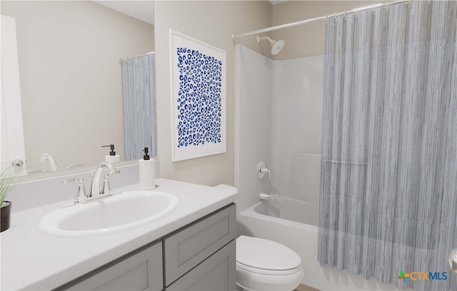 3812 Poteet Ct, Temple, TX 76504 - bathroom featuring vanity, toilet, and shower / bath combo