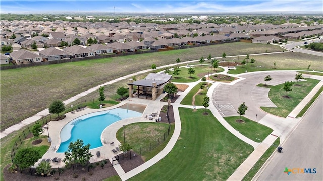 aerial view featuring a residential view