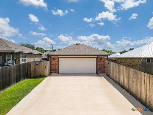 view of garage