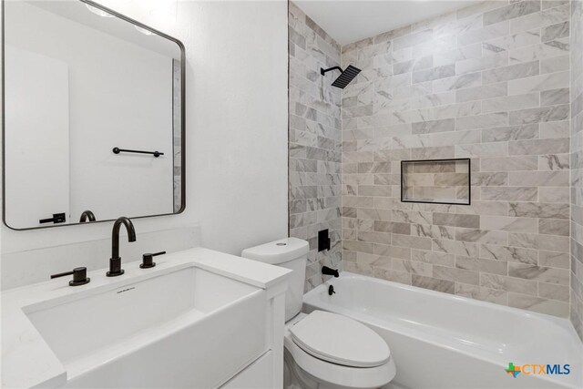 1701 Southwestern Trl, Round Rock, TX 78664 - bathroom with toilet, bathing tub / shower combination, and vanity
