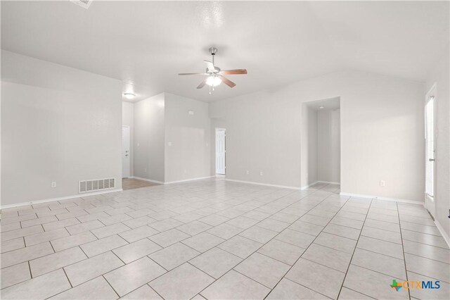 503 Chrislyn St, Troy, TX 76579 - unfurnished room with ceiling fan, light tile patterned floors, and vaulted ceiling