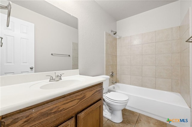503 Chrislyn St, Troy, TX 76579 - bathroom featuring vanity, bathing tub / shower combination, and tile patterned flooring