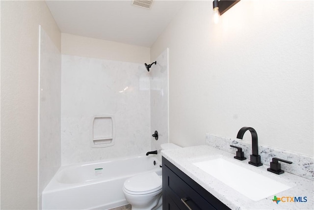 1418 Cedar Ln, Temple, TX 76502 - bathroom featuring vanity,  shower combination, and toilet