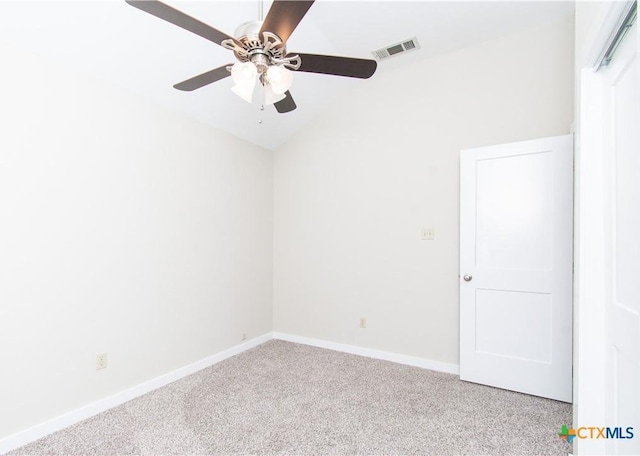 1418 Cedar Ln, Temple, TX 76502 - carpeted spare room featuring a ceiling fan, lofted ceiling, and baseboards
