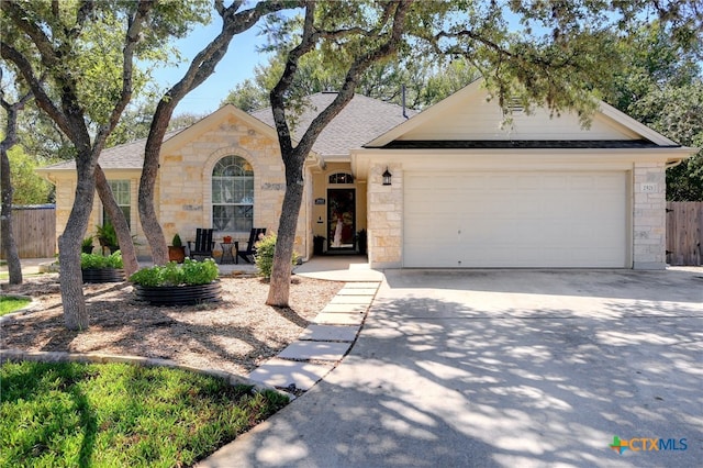 view of front of house with a garage