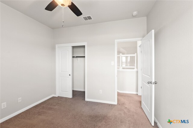1904 Garretts Way, Manchaca, TX 78652 - unfurnished bedroom featuring baseboards, visible vents, a closet, and carpet flooring