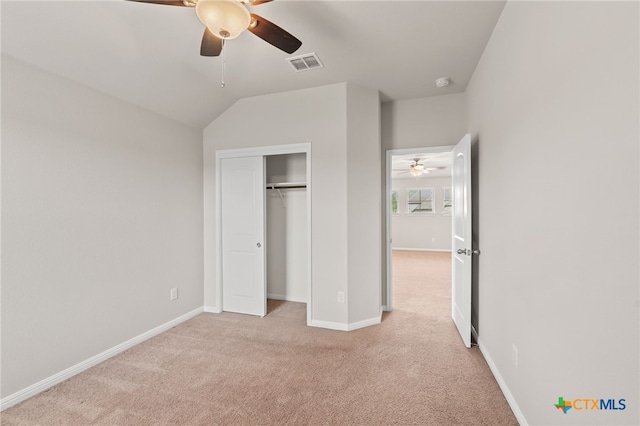 1904 Garretts Way, Manchaca, TX 78652 - unfurnished bedroom featuring light colored carpet, baseboards, visible vents, and a closet