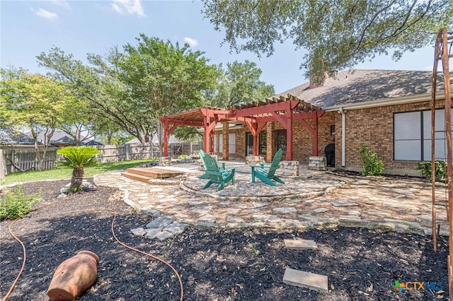806 Northstar Loop, New Braunfels, TX 78130 - fenced backyard with a pergola and a patio area