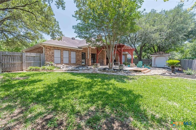 806 Northstar Loop, New Braunfels, TX 78130 - back of property featuring a patio and brick siding