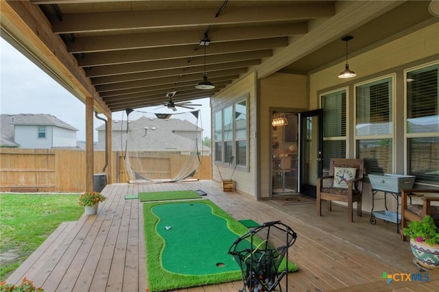 1531 Esser Xing, Canyon Lake, TX 78132 - wooden deck featuring a putting area