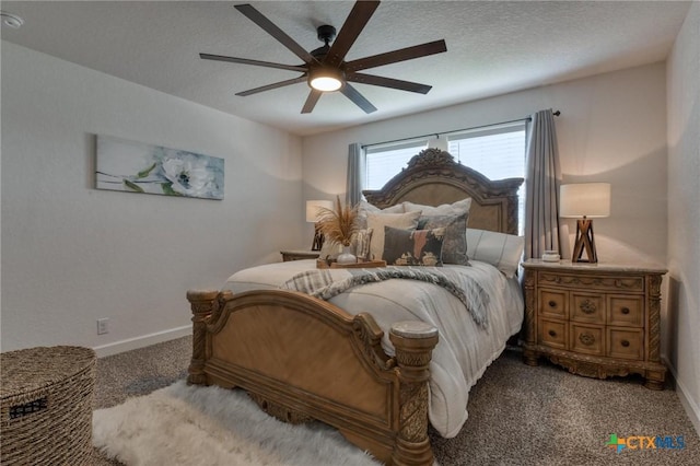 1531 Esser Xing, Canyon Lake, TX 78132 - bedroom featuring carpet flooring, a ceiling fan, and a textured ceiling