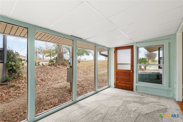 view of unfurnished sunroom