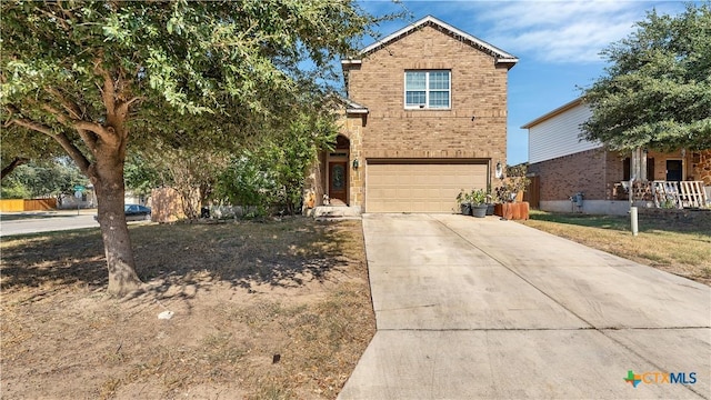 1944 Eastern Finch, New Braunfels, TX 78130 - traditional-style house with an attached garage, concrete driveway, and brick siding