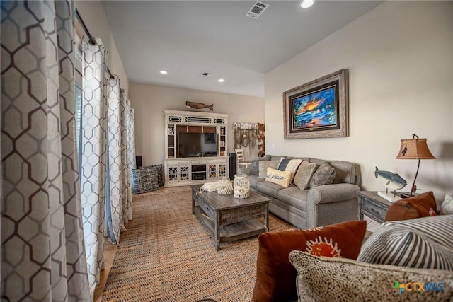 261 E Burgundy Bay Prt, Oconnor, TX 77982 - living room with recessed lighting and visible vents