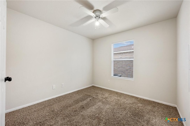 6008 Horne Dr, Killeen, TX 76542 - carpeted spare room featuring a ceiling fan and baseboards