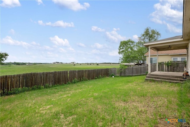 6008 Horne Dr, Killeen, TX 76542 - view of yard with a ceiling fan and a fenced backyard