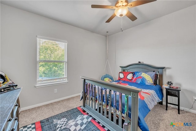 5010 Fallen Tree Dr, Temple, TX 76502 - bedroom featuring carpet, baseboards, and ceiling fan