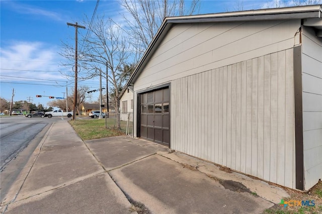 view of home's exterior featuring a garage