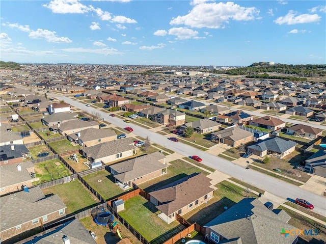 bird's eye view with a residential view