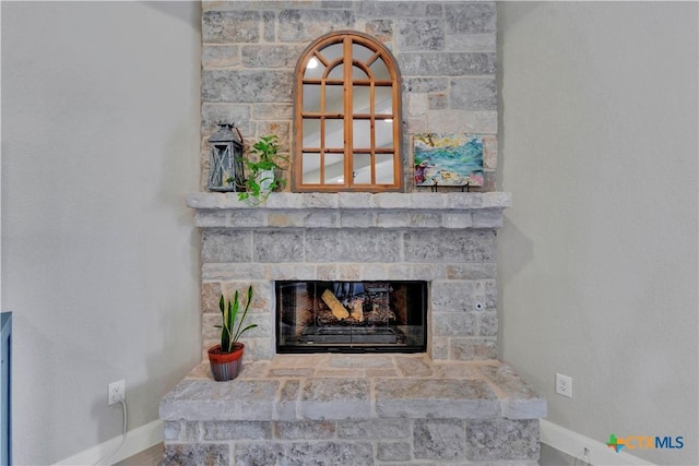 room details with a fireplace