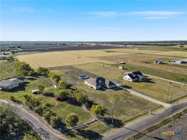 aerial view featuring a rural view