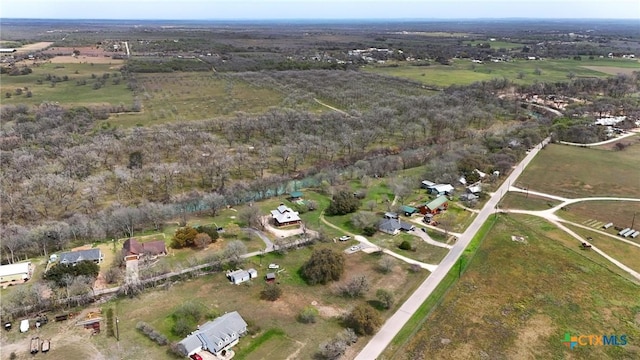 drone / aerial view with a rural view