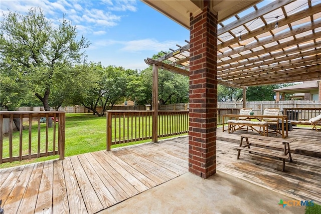 3610 Parkmill Dr, Killeen, TX 76542 - wooden terrace with a pergola and outdoor dining space