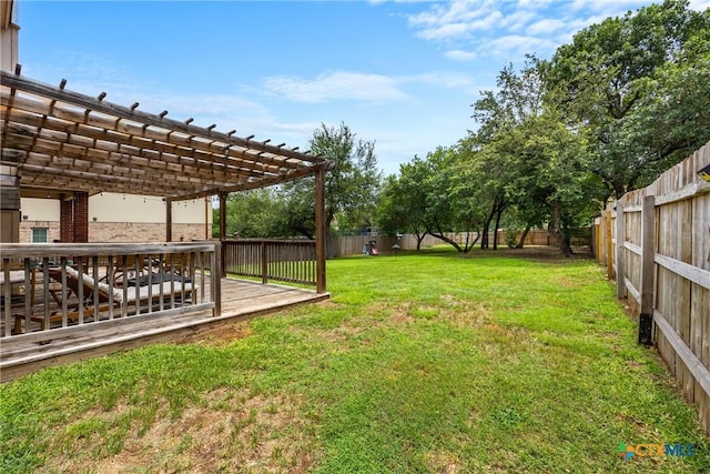 3610 Parkmill Dr, Killeen, TX 76542 - view of yard with a pergola and a wooden deck