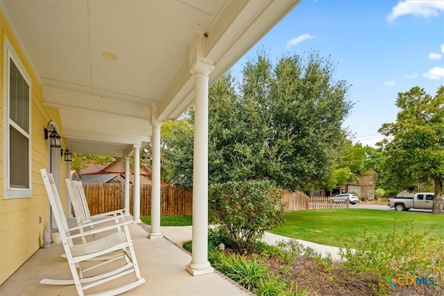 view of patio / terrace with a porch