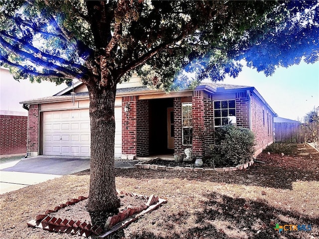 ranch-style home with a garage