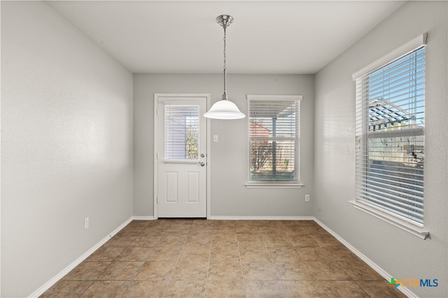 view of unfurnished dining area