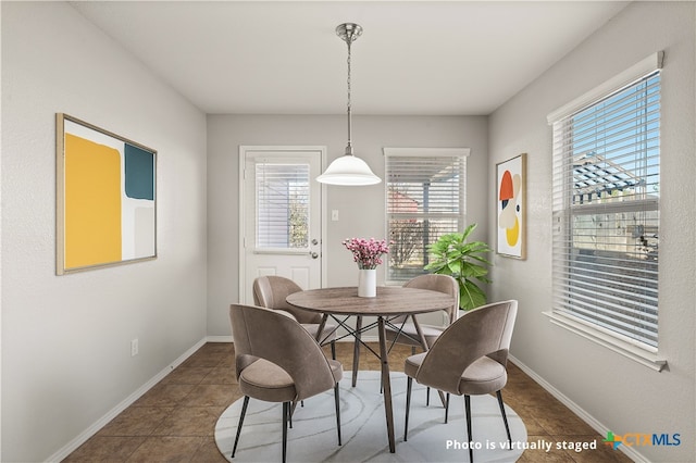 view of tiled dining room