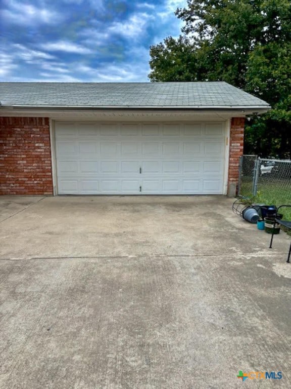 view of garage