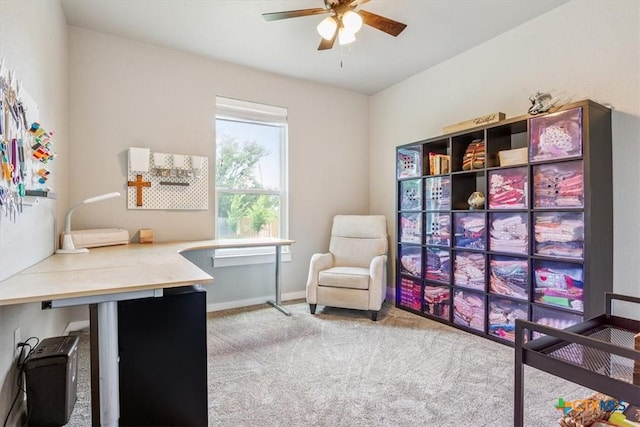 100 Metheglin Dr, Temple, TX 76502 - carpeted office space featuring a ceiling fan and baseboards